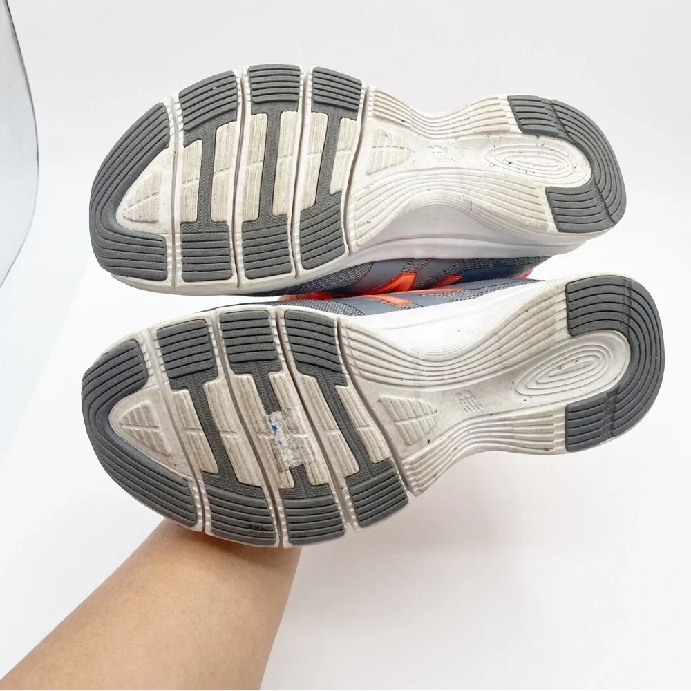 New Balance Gray and Orange Sneakers Active Casual Stylish Size 6